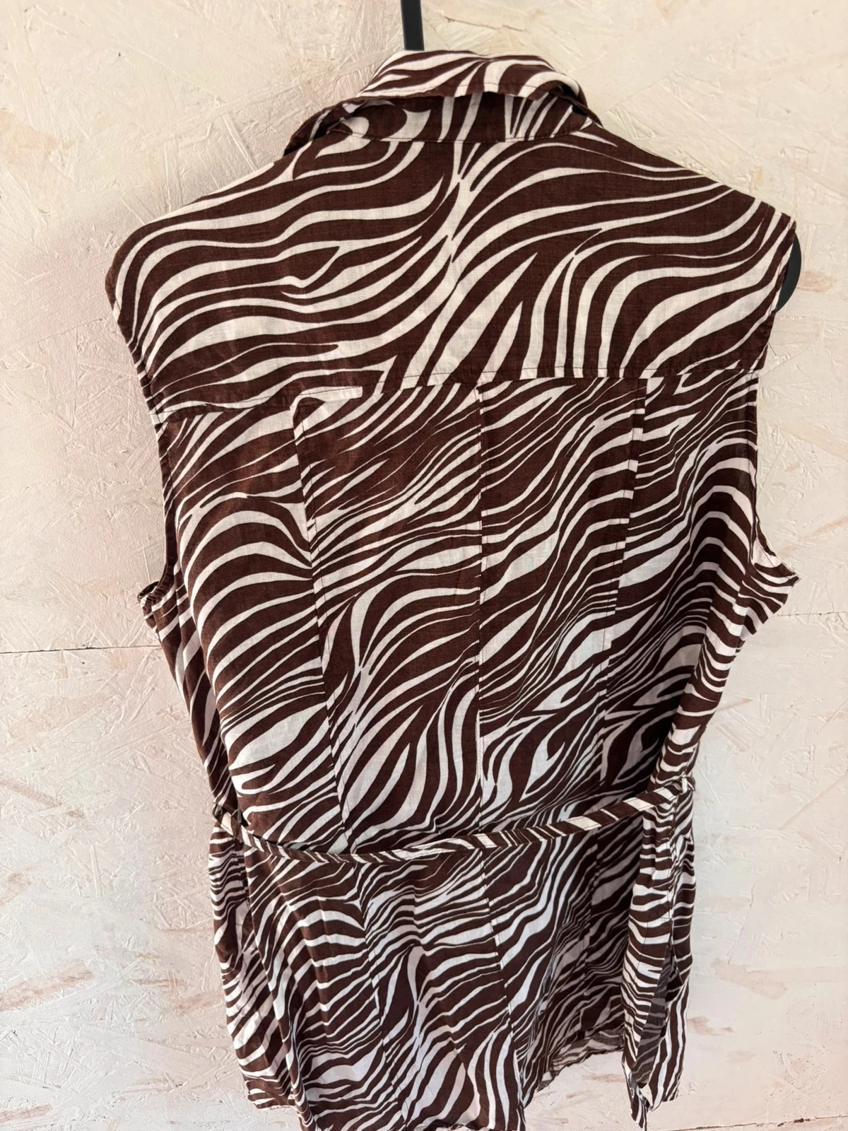 Zebra print sleeveless blouse "Your Sixth Sense" Size 44 (estimated) Very good condition – photo 9
